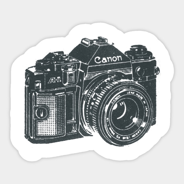 Canon A-1 35mm Film camera Sticker by chris@christinearnold.com